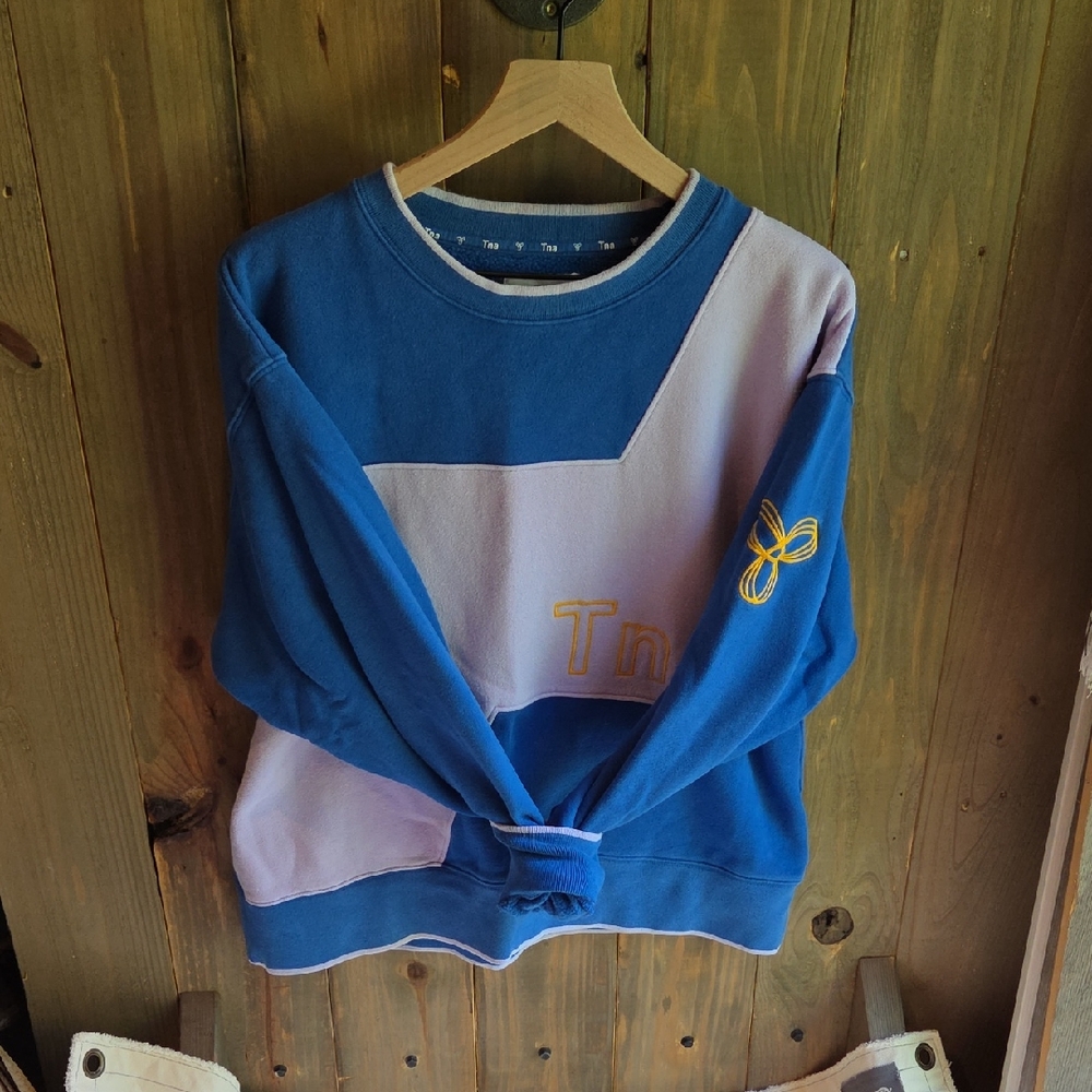 TNA Crewneck Sweatshirt in Blue and Purple